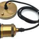 Black Ceiling Rose Vintage Pendant Light Fitting Modern Retro Industrial Style E27 Lamp Holder (Gold Bronze)