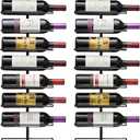 Sorbus Wall Mount Wine Rack  Holds 12 Bottles  Black Metal Wine Bottle Holder for Wall, Modern Wine Rack for Home Bar, Kitchen