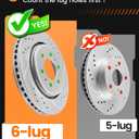 MOTOREVO Front Brake Rotors Kit for Tacoma [2005-2023 6 Lug Wheels, Not for 5 Lugs] Anti-Rust Geomet Coated Brake Rotors [318.8mm 12.6in] Heavy-Duty Rotors for Rapid Heat Dissipation and Towing