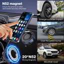 360 Rotatable Vacuum Magnetic Phone Holder, Foldable and Retractable Suction Cup Car Phone Mount for Car/Gym/Mirror/Smooth Surface, Compatible with iPhone Android and All Smartphones (Black)