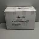 Liacere 350PCS Gold Plastic Plates-Disposable White and Gold Plates 50guest Baroque Plastic Dinnerware include 100Plates, 50Pack Pre Rolled Napkins with Silverware 50Cups for Wedding&Christmas