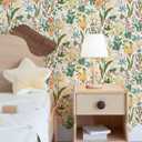 Floral Contact Paper Peel and Stick Wallpaper for Bedroom Boho Contact Paper for Cabinets Drawers Flower Botanical Wallpaper Self Adhesive Removable Colorful Nursery Wall Decor 17.3inW197inL