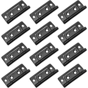 Biaungdo 12 Pack 2Inch x 1Inch Non-Mortise Door Hinge, Cabinet Vintage Furniture Hardware Antique Door Hinge for Wooden Cases, Cabinets, Gift Boxes, Tool Box, Jewelry Boxes (Black)