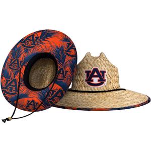 FOCO NCAA Mens NCAA College Team Logo Floral Lifeguard Beach Straw Sun Hat (One Size)