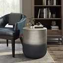 SIMPLIHOME Nova Boho 19 Inch Wide Metal Side Table in Silver Ombre, Fully Assembled, For the Living Room and Bedroom