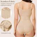 BRABIC Womens' Seamless Sleeveless V-Neck Bodysuit Shapewear Tummy Control (Beige, M)