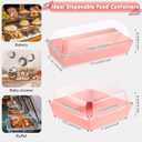 Gejoy 100 Pcs 2 Size Pink Charcuterie Boxes with Clear Lids, Disposable Paper Dessert Boxes, Food Dessert Containers for Sandwich Cake Slice Cookie Bakery Chocolate Strawberries(Pink)