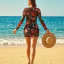 3 Piece Swimsuits Women Bikini Sets Triangle Halter Bathing Suit with Sexy Mesh Beach Cover Up (Black, M)