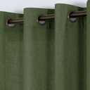 KOUFALL Dark Olive Green Curtains for Living Room 84 Inches Long,Sheer Grommet Linen Vintage Boho Curtains for Bedroom 2 Panels Set,Moss