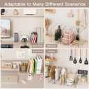 Criusia Adjustable Closet Purse Organizer Rack 28.8" Extra-Long Shelf Divider with 6 Base Panels & 8 Dividers Non-Slip Handbag Holder for Bags, Clothes, Kitchen, Office