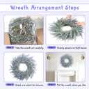 Summer Wreath Lavender Purple Summer Wreath for Front Door, 22Inch Artificial All Seasons Lavender Wreaths for Indoor Outdoor Outside Wall Window Porch Rustic Home Farmhouse Decorations