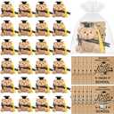 25 Sets Mini Middle School Graduation Bear 8th Grade Graduation Gifts Bulk Include Mini Stuffed Bear Bracelet Organza Bag Hello High School Card for 8th Students Class of 2026 Party Favors(Black)