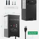 150W Low Voltage Landscape Transformer, Outdoor Landscape Lighting Transformer with Photocell Sensor & Timer, 120V AC to 12V/15V AC, Stainless Steel Waterproof Transformer, Black, ETL Listed