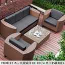 Outdoor Cushion Covers Set,14PCS Patio Furniture Couch Seat Slipcovers, Replacement for Sofa Sectional Chair(Cover Only)