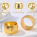 Set of 100 Napkin Rings Metal Gold Circular Napkin Ring, Napkin Rings Bulk Dinner Banquet Serviette Decor, Dining Table Setting for Thanksgiving Christmas Halloween Holiday Wedding Party