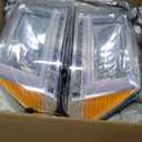 LED DRL Headlight Assembly,Fit 2009-2018 Dodge Ram 1500/10-18 Ram 2500 3500 4500 5500(Only fit factory dual beam halogen headlights, Additional H4 bulb required) Chrome Housing Amber Reflector