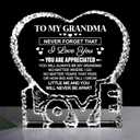 ZHSHWAT to My Grandma Heart-Shaped Crystal Keepsake Gift from Grandchildren Granddaughter Grandson | Perfect for Birthday, Mother's Day, Valentine's Day & Anniversary