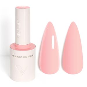 2 x VENALISA Baby Pink Gel Nail Polish, 1 Pcs Light Pink Gel Polish Pastel Soft Color High Gloss Soak Off U V Nail Manicure Salon and DIY at Home Gifts for Women
