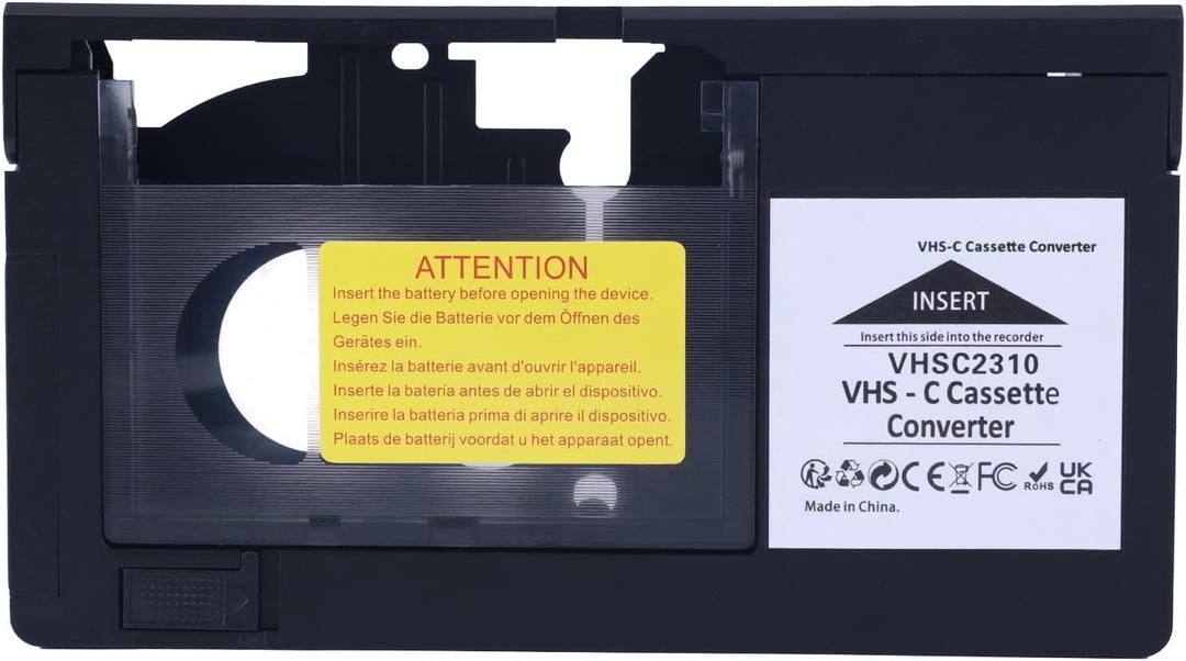 Motorized VHS-C to VHS Cassette Adapter Compatible with JVC RCA VCR Players, Convert VHS-C Tapes to Standard VHS, Not for 8mm/MiniDV/Hi8