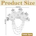 2pcs Sewing Crystal Applique Patch 3D Flower Rhinestone Applique White Crystal Fringe Shoulder Epaulette Flower Appliques for Wedding Dress Clothes Decorative Accessories