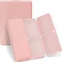 FYY Daily Pill Organizer,7 Compartments Portable Travel Pill Case [Folding Design] Pill Box for Purse Pocket to Hold Vitamins,Cod Liver Oil,Supplements and Medication-Rosegold (Large (1 Piece), Pink)