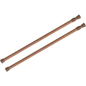 KXLife 2 Pack Spring Tension Curtain Rod for Window 28 to 48 Inch, Adjustable Expandable Small Curtain Tension Rods No Drill for Kitchen, Bathroom, Doorway, Cupboard(Oak)