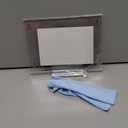 5x7 Magentic Acrylic Picture Frame, Clear Double Sided Frame with Base, Frameless Floating Lucite Photo Frame Stands on Desk Table Horizontally or Vertically