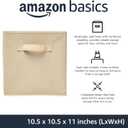 Amazon Basics Collapsible Fabric Storage Cubes Organizer with Handles, Sturdy Storage Bins for Organization, 10.5" x 10.5" x 11", Beige, 6-Pack