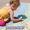 READY 2 LEARN Jumbo Sidewalk Chalk | Set of 20 | 9 Colors | Washable and Non-Toxic | Bulk Set of Chalk for Kids