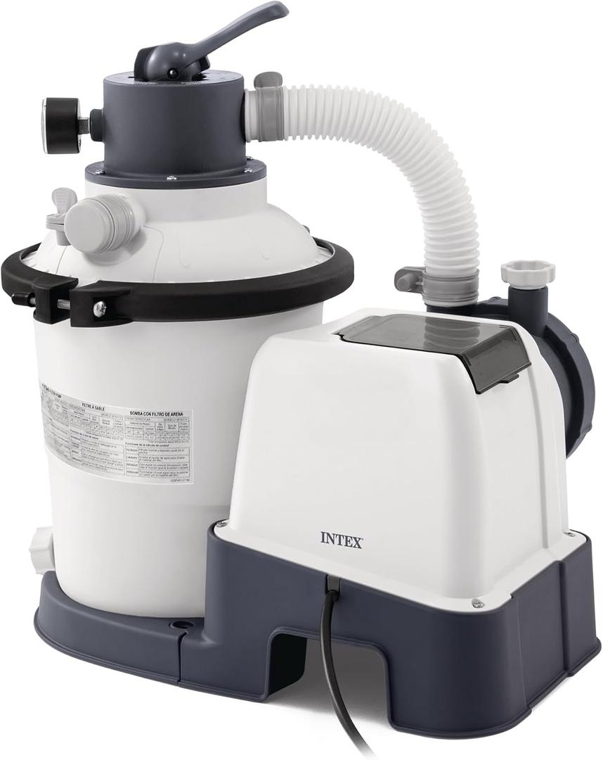 INTEX 925 GPH Krystal Clear Sand Filter Pump for Above Ground Pools, Swimming Pool Pump with Automatic Timer - Improved Circulation, Filtration, & Clarity