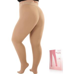 Plus Size Fleece Lined Tights Women,Warm Pantyhose Leggings Women,Fake Translucent Thermal Skin Colored Tights Winter. (3X-Large-4X-Large Plus)
