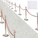 Glitter Carpet Runner for Party -200 GSM Thickness Non-Woven Fabric Runner Rug with Adhesive Tape, Hollywood Carpet for Event, Aisle Runner for Wedding Ceremony (Glitter White, 2.6FTx30FT)