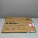 Stone Bath Mat, Diatomite Fast Drying Non Slip Stone Shower Mat, Super Absorbent for Bathroom & Kitchen, Multi-Use as Pet Mat, Easy to Clean 16"x24", Gray