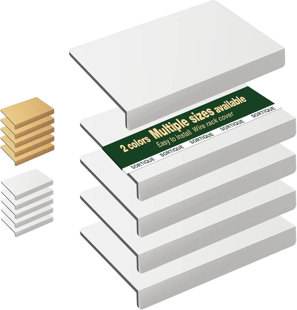 5 Tier PVC Wire Shelf Covers  Wire Rack Covers for Shelves, Shelf Liners for Pantry, Closet, Bathroom & Kitchen, Waterproof Scratch Resistant Easy Install, 30"16",White