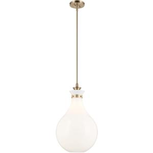 Kichler Laria 1-Light Pendant, Updated Traditional Light, Sloped Ceiling Compatible, for Kitchen with Opal Glass in Champagne Bronze (23.5" x 14"), 52777CPZ