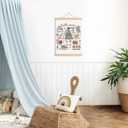 DNEULYR Trendy Christmas Tree Wall Art Poster, Funky Christmas Wall Decor, Holiday Winter Xmas Tree Santa Snowman Gingerbread Poster Hanger Frame for Home Bedroom Living Room, 12x16 Inches (color5)