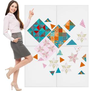 Buryeah 4 Pcs Quilt Design Wall Board 30 x 24 Inch