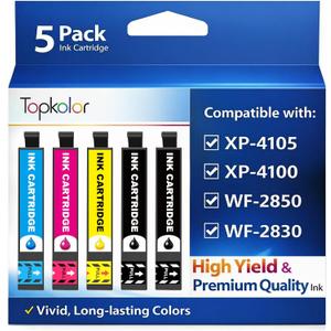Remanufactured Ink Cartridges Replacement for 212XL Ink Cartridges Combo Pack Replacement for Epson 212 for Expression Home XP-4100 XP-4105 Workforce WF-2830 WF-2850, 5-Pack
