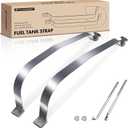 A-Premium Set of 2PCS Fuel Tank Straps Compatible with Jeep Cherokee 1997-2000 (2.5L), 1997-2001 (4.0L), Bolt On, Gray Color, Replace for 52100009, 52100009AB, 52100009AC