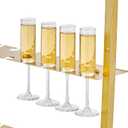 Champagne Wall Holder for Party Holder Up to 80 Cups, 5 Layer Movable Champagne Flute Holder Display, Metal Champagne Wall Stand, Drink Wall for Wedding, Bar Decor (Gold)