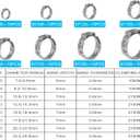 Single Ear Clamps Assortment Kit, StepLess Clamps, Pex Pinch Ring Clamp for Securing Pipe Hoses and Automotive Use 304 Stainless Steel 3/8"-1" (7.8mm-25.6mm) 120Pcs/8Sizes