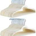Amazon Basics Slim, Velvet, Non-Slip, Space-Saving Suit Clothes Hangers, Pack of 100, Ivory/Beige