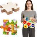 30 Pcs 8x10 Inch Large Blank Wooden Puzzle Pieces for Crafts DIY Make Your Own Puzzle to Draw on Unfinished Large Jigsaw Valentine's Day DIY Arts and Crafts Projects and Gift