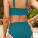 Tempt Me Women High Waisted Bikini Sets - Two Piece Tummy Control Swimsuits 2025 Ruffle Bathing Suit (Green, M)
