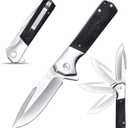 Eafengrow EF6 Folding Knives 5.2 inch Closed Knife 9Cr18Mov Blade Knifes G10 Steel Handle Ball Bearing Outdoor Camping Knife