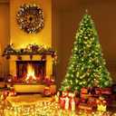 6.5 Feet Pre-lit Hinged Christmas Tree with LED Lights