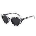 livho Retro Vintage Narrow Cat Eye Sunglasses for Women Clout Goggles Plastic Frame (Zebra Pattern)