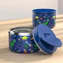 12.5oz Soup Thermo for Hot Food Kids Vacuum Insulated Food Jar Twist-Free Soup Thermo for Hot Food Kids Leakproof Stainless Steel Wide Mouth Lunch Container, Blue Dinosaur