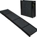 Ashfield & Harkness: Felt Dog Ramp - 63 x17, Black, Foldable & Portable, Metal Frame, Non-Slip, Stairs Alternative for Car-SUV-Truck, Pets 250lbs Cap
