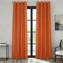 HPD Half Price Drapes Grommet Linen Curtains 84 Inches Long Room Darkening Curtains for Bedroom & Living Room (1 Panel), 50W x 84L, Desert Orange